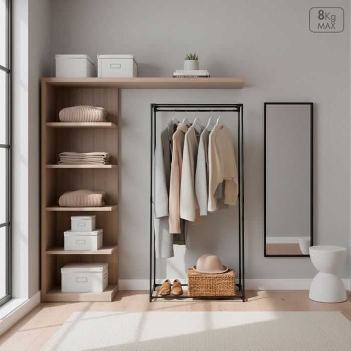 Armario ropero Max Home Negro 70 X 148 X 46 CM 4 Unidades 5