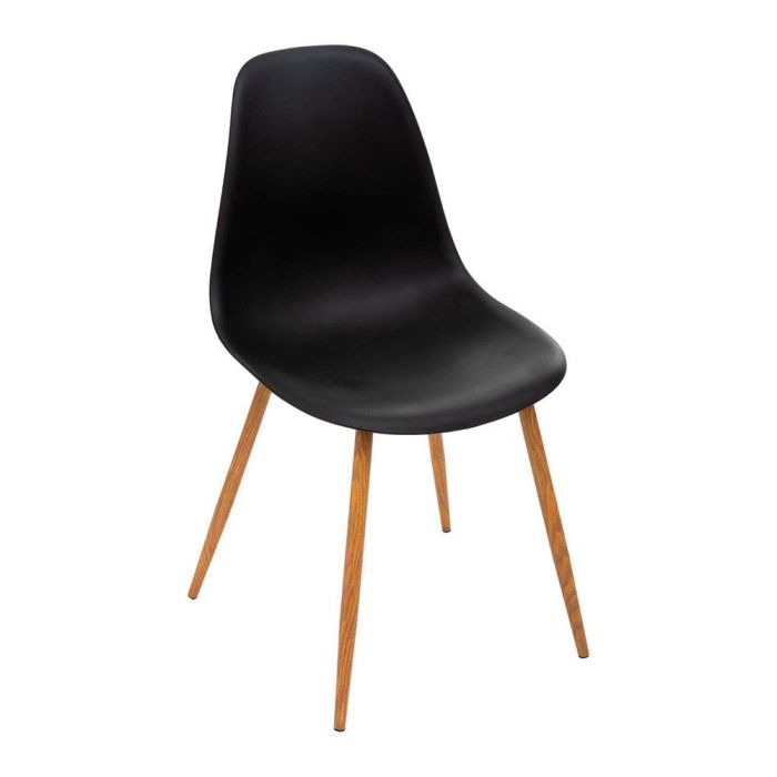 Atmosphera Silla de Comedor Taho Negro/ Madera Natural - Polipropileno/Hierro 47x53x85cm