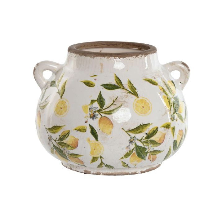 Jarron Shabby DKD Home Decor Amarillo Blanco 20 x 16 x 21 cm