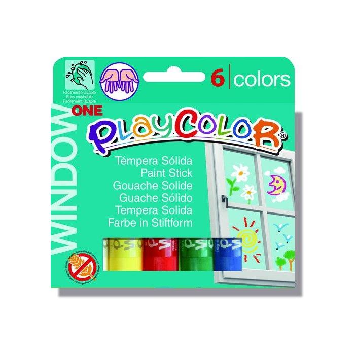 Tempera Solida Playcolor One Window 10Gr. Estuche De 6 Colores