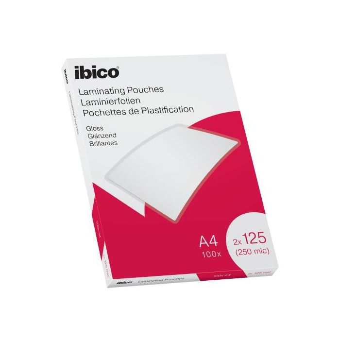 Ibico Fundas De Plastificar 2x125 Micras A4 Brillo Pack 100 Ud