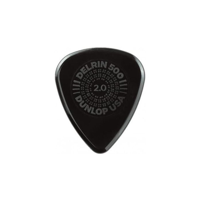 DUNLOP Delrin 500 Prime Grip Púas de Guitarra 2.00mm, Bolsa de 12 Unidades