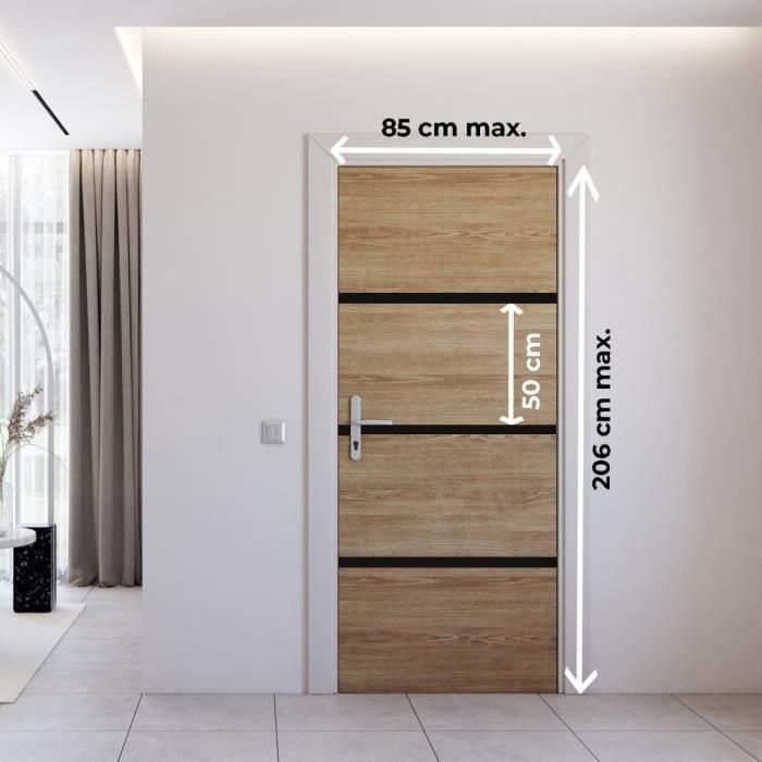 Kit Renovación de Puertas - NORDLINGER PRO - 4 Hojas 85 x 50 cm y 3 Perfiles Negros 85 x 2 cm - Roble Natural 4 Kit Renovación de Puertas - NORDLINGER PRO - 4 Hojas 85 x 50 cm y 3 Perfiles Negros 85 x 2 cm - Roble Natural 4