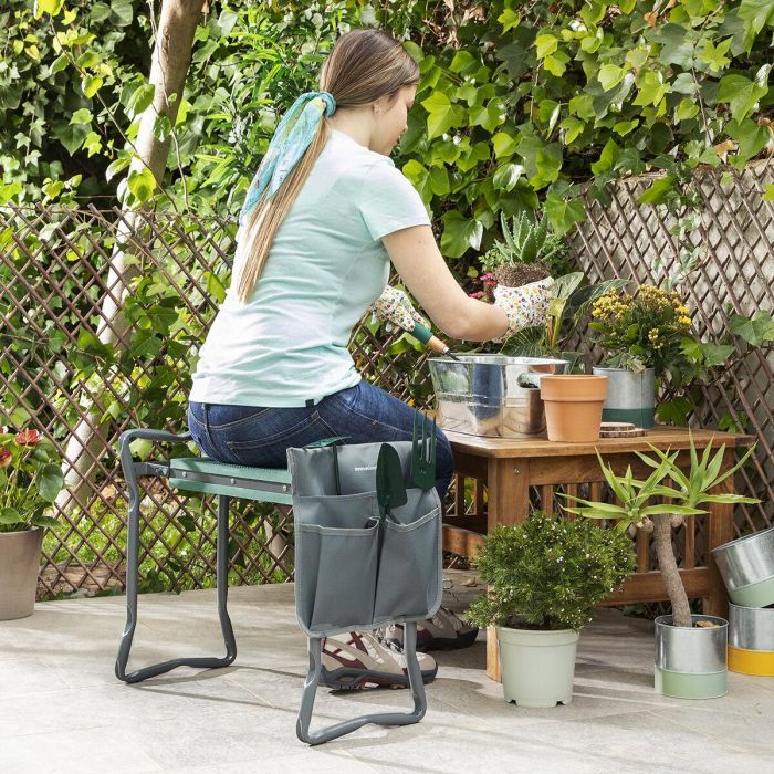 Banco de Jardinería Plegable con Bolsa para Herramientas 3 en 1 Situl InnovaGoods Banco de Jardinería Plegable con Bolsa para Herramientas 3 en 1 Situl InnovaGoods
