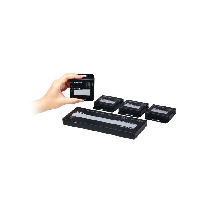 Aten VS1824KIT-AT-G Splitter HDMI 4 Puertos 4K con Salida Local HDMI, Receptores IR y POC, Negro, Metal 6