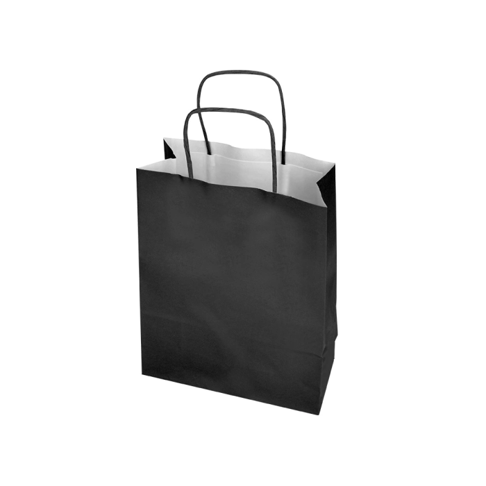 Q-connect Bolsa de Papel Celulosa Negra Tamaño L con Asa Retorcida 320x400x140 mm 2 Q-connect Bolsa de Papel Celulosa Negra Tamaño L con Asa Retorcida 320x400x140 mm 2