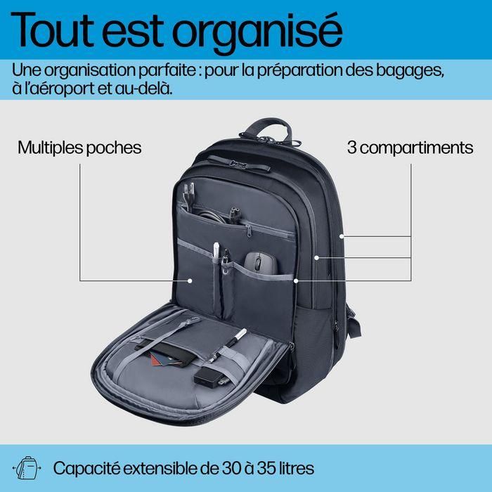 HP Mochila para portátil 17 pulgadas Travel Plus 30L, Azul, Poliéster, Resistente al agua 14