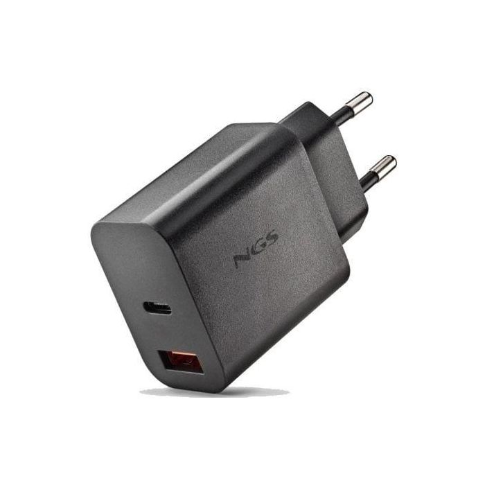 NGS Cargador Pared GaN ERA30WBLACK 30W 2 Puertos USB-C y USB-A Ultrarrápido 0 NGS Cargador Pared GaN ERA30WBLACK 30W 2 Puertos USB-C y USB-A Ultrarrápido 0
