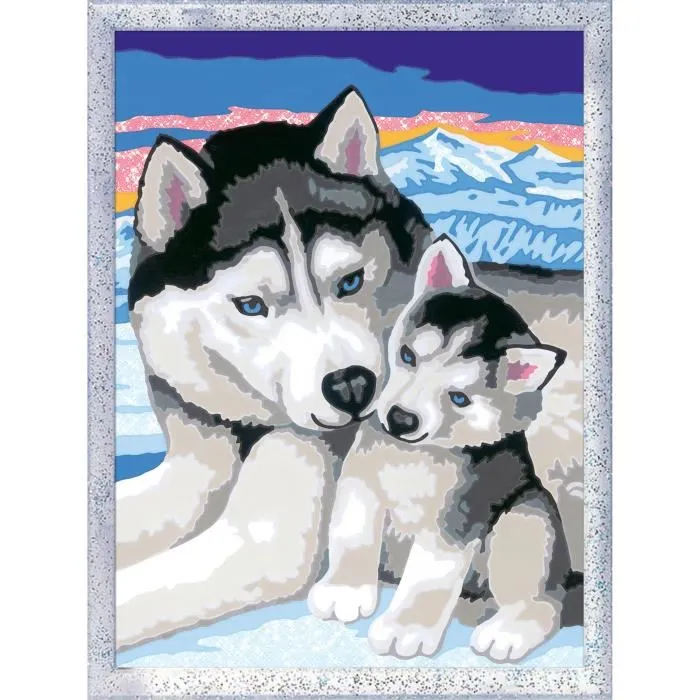 Ravensburger 25829 Kit de Pintura por Números Besos de Husky 18 x 24 cm, a partir de 7 años