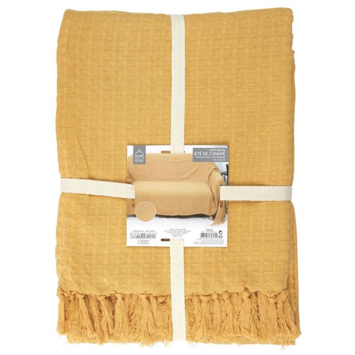 Home Deco Factory Manta Gofrada Amarillo Mostaza 170x250 cm 100% Algodón 0 Home Deco Factory Manta Gofrada Amarillo Mostaza 170x250 cm 100% Algodón 0