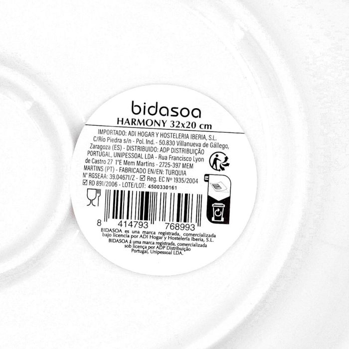 Fuente Oval Porcelana Harmony Hydrozero Bidasoa 32x20 cm 5
