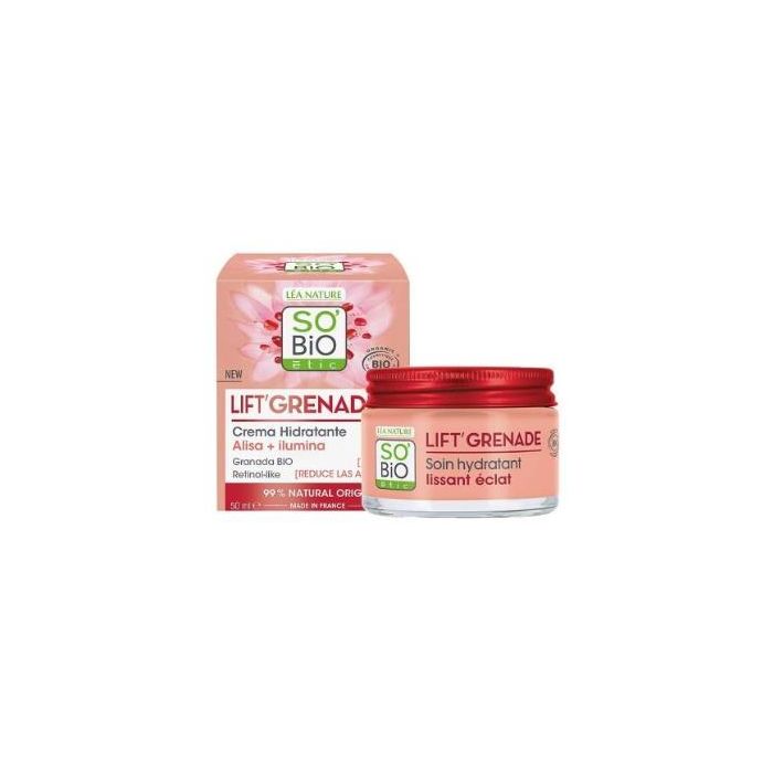 SO´BIO ETIC Crema Hidratante Facial Lift Granade Retinol-Like, Antiarrugas y Luminosidad para Piel Madura 50 ml