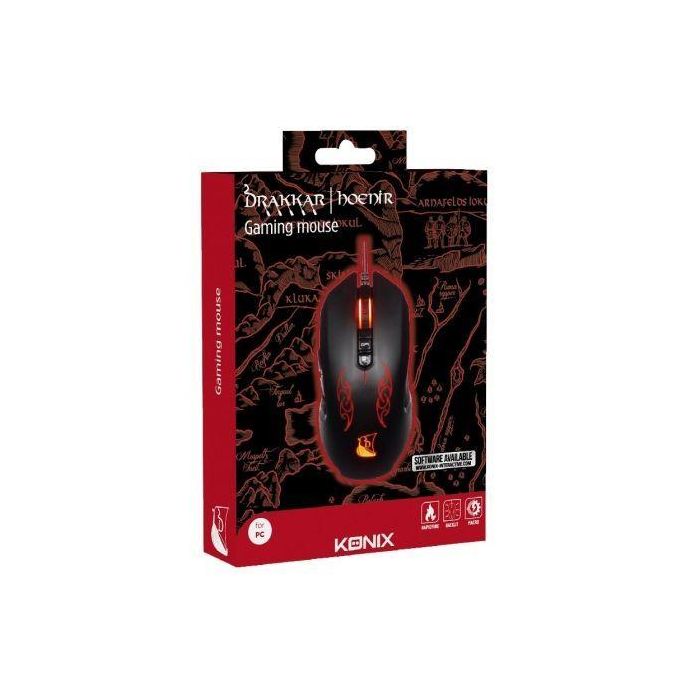 Ratón Gaming Konix Drakkar Hoenir/ Hasta 3200 DPI/ Negro y Rojo 3 Ratón Gaming Konix Drakkar Hoenir/ Hasta 3200 DPI/ Negro y Rojo 3