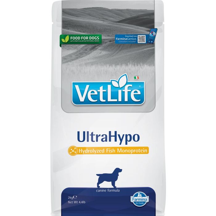 Farmina Vet Life Dog Ultrahypo - Alimento dietético para perros con alergias, 2 kg Farmina Vet Life Dog Ultrahypo - Alimento dietético para perros con alergias, 2 kg