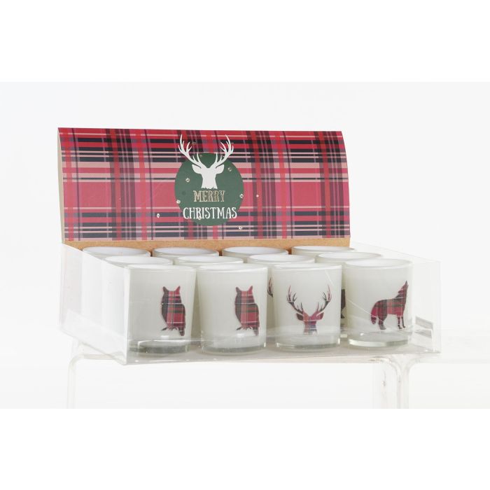 DKD Home Decor Vela de Navidad Alpina con Reno, Cera y Cristal, Blanco y Rojo, 5.5x6.5x5.5 cm (Pack de 12) 3 DKD Home Decor Vela de Navidad Alpina con Reno, Cera y Cristal, Blanco y Rojo, 5.5x6.5x5.5 cm (Pack de 12) 3