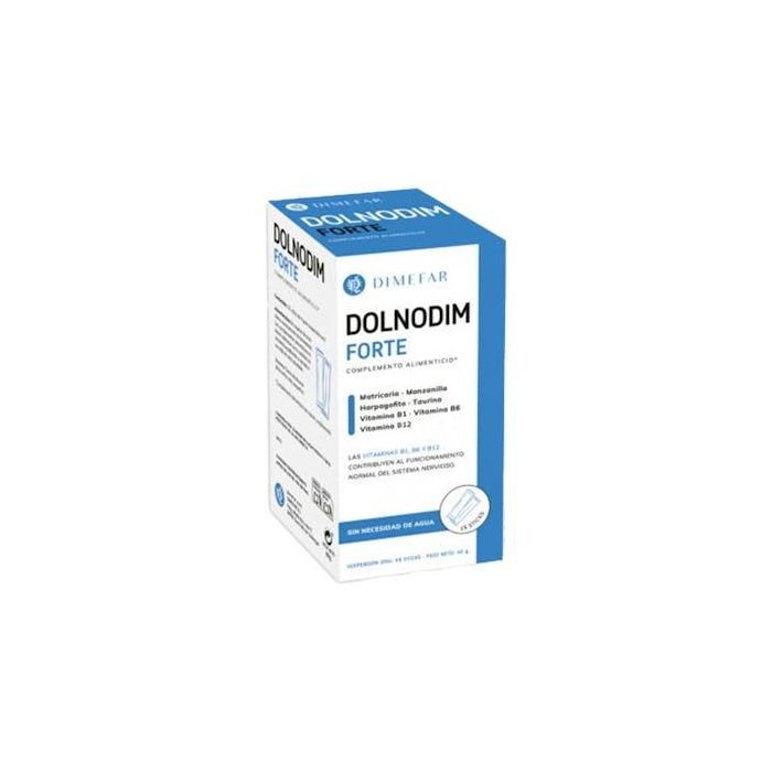 DIMEFAR Dolnodim Forte 15 Sticks: Vitaminas B1, B6, B12 para el sistema nervioso, vegano y sin gluten