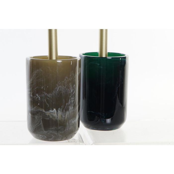 Escobillero Glam DKD Home Decor Verde Oscuro Gris 9 x 37 x 9 cm (2 Unidades) 1 Escobillero Glam DKD Home Decor Verde Oscuro Gris 9 x 37 x 9 cm (2 Unidades) 1