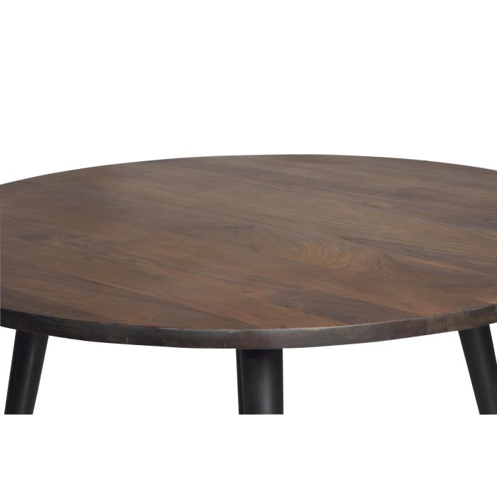 Giner y Colomer Mesa de Comedor Redonda Acacia Maciza con Patas de Metal Negro 120 cm 1 Giner y Colomer Mesa de Comedor Redonda Acacia Maciza con Patas de Metal Negro 120 cm 1