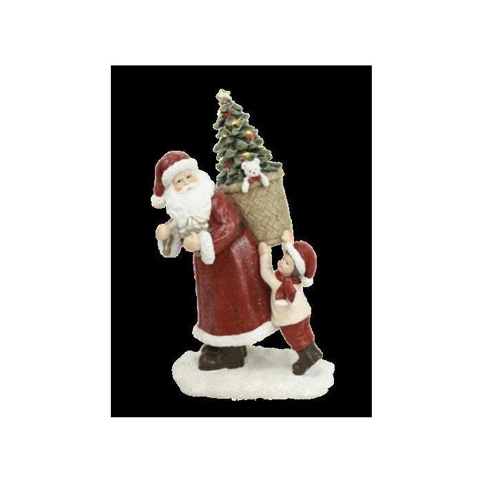 DKD Home Decor Figura Navidad Fantasía Santa Claus Resina 9x19x12 cm (2 Unidades) Surtido Aleatorio 1