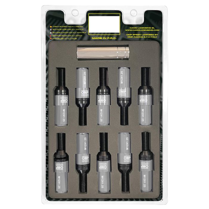 Omp Speed Juego De 20 Tornillos Con Protector De Aluminio De Colores M12x1.25 Llave De 17-19 Largo 28 mm Con Protector Gris OMPS09971204 Omp Speed Juego De 20 Tornillos Con Protector De Aluminio De Colores M12x1.25 Llave De 17-19 Largo 28 mm Con Protector Gris OMPS09971204