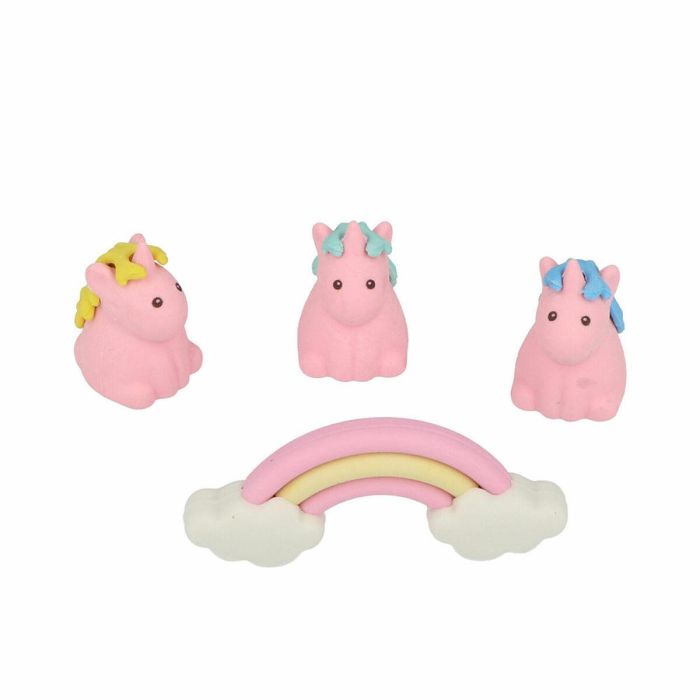 Inca Gomas de Borrar Set Unicornio y Arcoíris | Incluye 3 Gomas Unicornio y 1 Goma Arcoíris | Pack 4 Unidades Vuelta al Cole