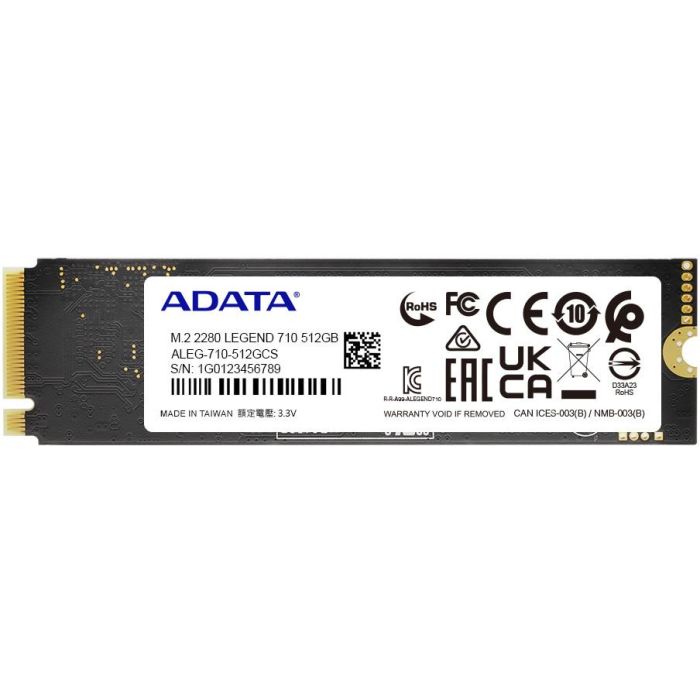 Adata LEGEND 710 SSD 512GB NVMe M.2 2280 PCIe Gen3 x4 Interno 9