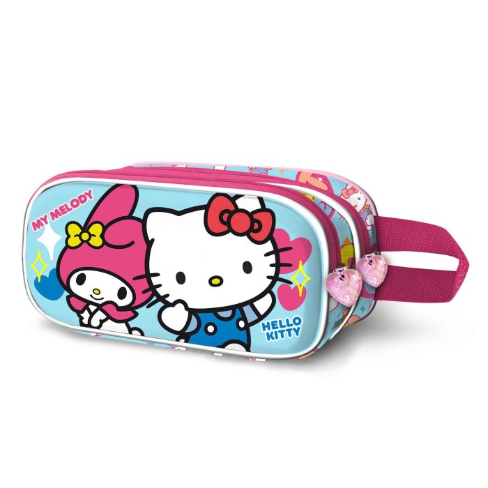 Sanrio Hello Kitty Estuche Portatodo Escolar Doble Compartimento 3D Friendship con Cremallera Forro Interior con Relieve Azul 1.5L Sanrio Hello Kitty Estuche Portatodo Escolar Doble Compartimento 3D Friendship con Cremallera Forro Interior con Relieve Azul 1.5L