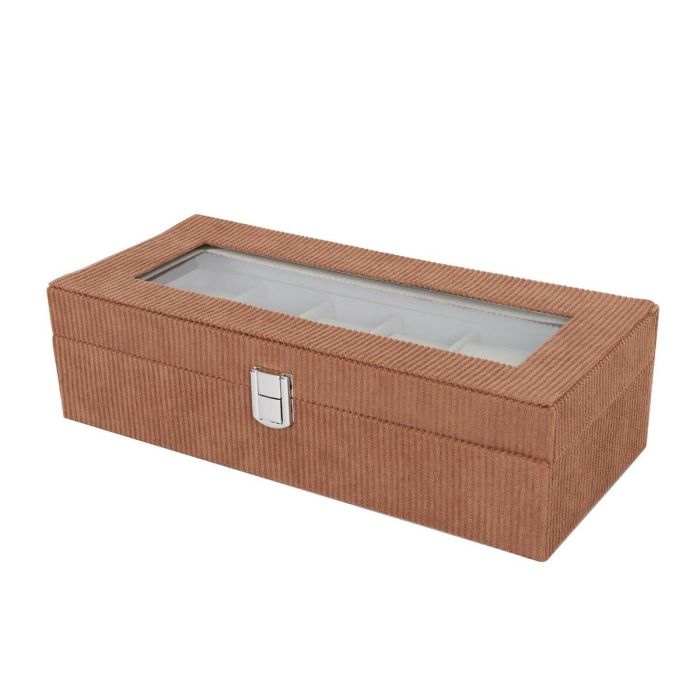 Caja para Relojes Versa Gris Poliéster 13,5 x 9 x 30,5 cm 1