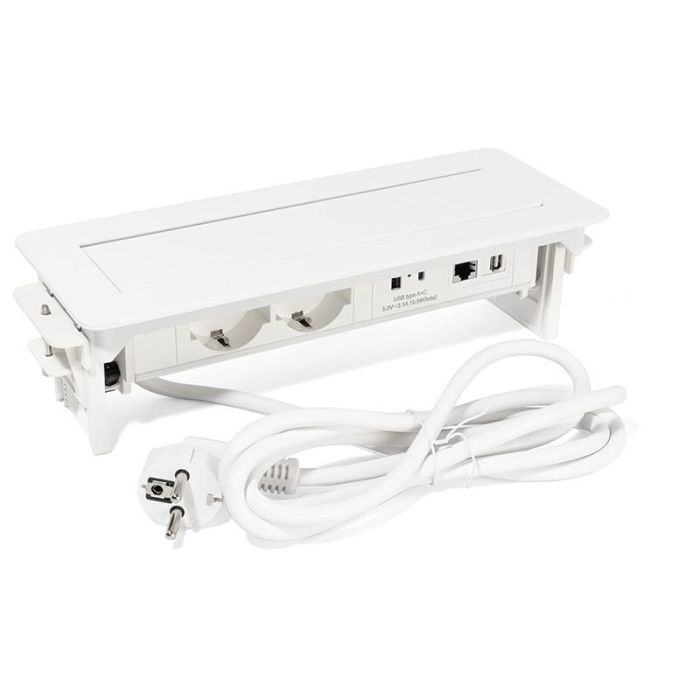ILIMINACION Y ACC. Regleta Enchufes Basculante Swing-S con 2 Tomas Schuko, USB-A, USB-C, USB Datos PC y RJ45 Cat 6 Blanco/Negro 2 ILIMINACION Y ACC. Regleta Enchufes Basculante Swing-S con 2 Tomas Schuko, USB-A, USB-C, USB Datos PC y RJ45 Cat 6 Blanco/Negro 2