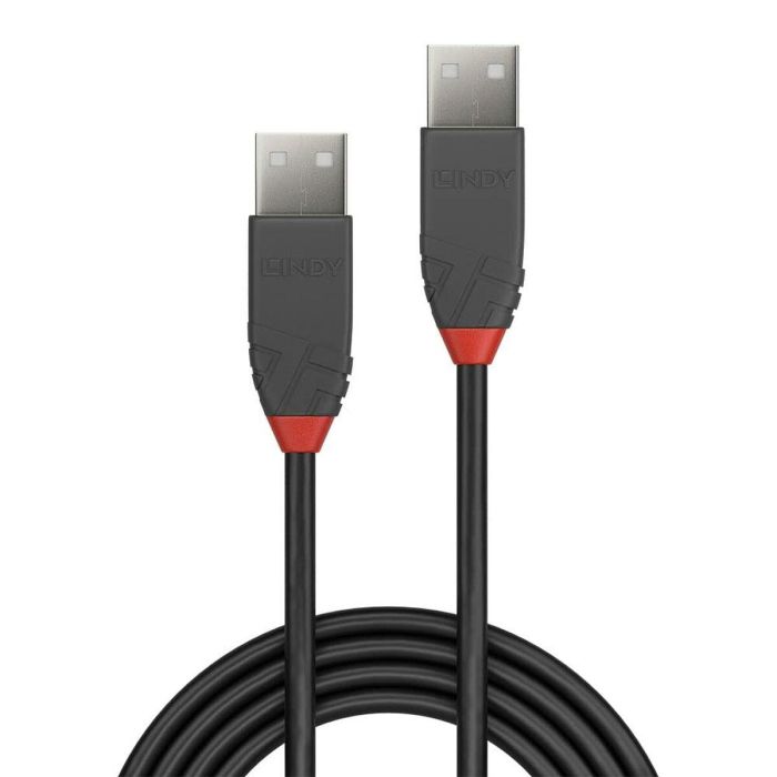 Lindy Cable USB 2.0 Tipo A a Tipo A Anthra Line 2m - Alto Rendimiento, Doble Apantallamiento, Contactos Chapados en Oro, 480Mbps 1