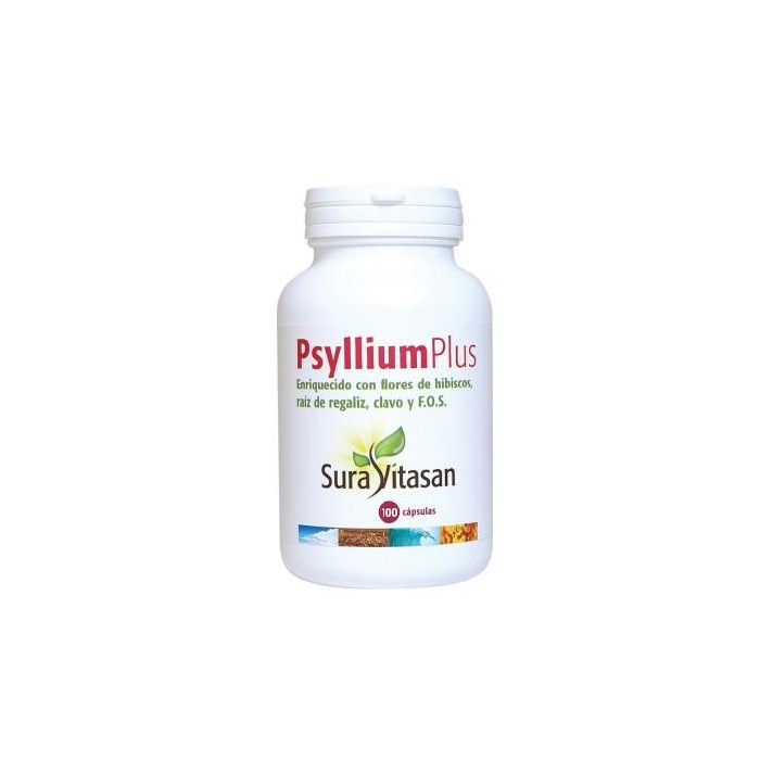 SURA VITASAN Psyllium Plus con F.O.S. (Inulina de Achicoria) 100 Cápsulas de Fibra de Plantago Ovata