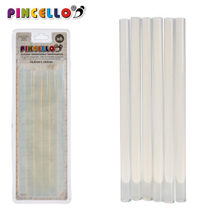 Set 6 Barras Silicona Transparente Pincello 1X24CM (24 Unidades) 1 Set 6 Barras Silicona Transparente Pincello 1X24CM (24 Unidades) 1
