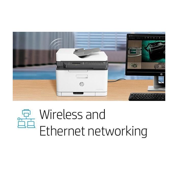 HP 4ZB97A Impresora Multifunción Color Láser MFP 179FNW 4 en 1 WiFi Ethernet USB Fax ADF 40 Hojas Blanca Oficina 15