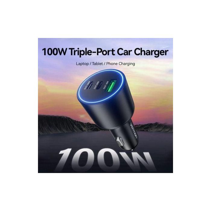 Cargador de Coche Vention FFQB0/ 2xUSB-Tipo C/ 1xUSB/ 100W 1 Cargador de Coche Vention FFQB0/ 2xUSB-Tipo C/ 1xUSB/ 100W 1