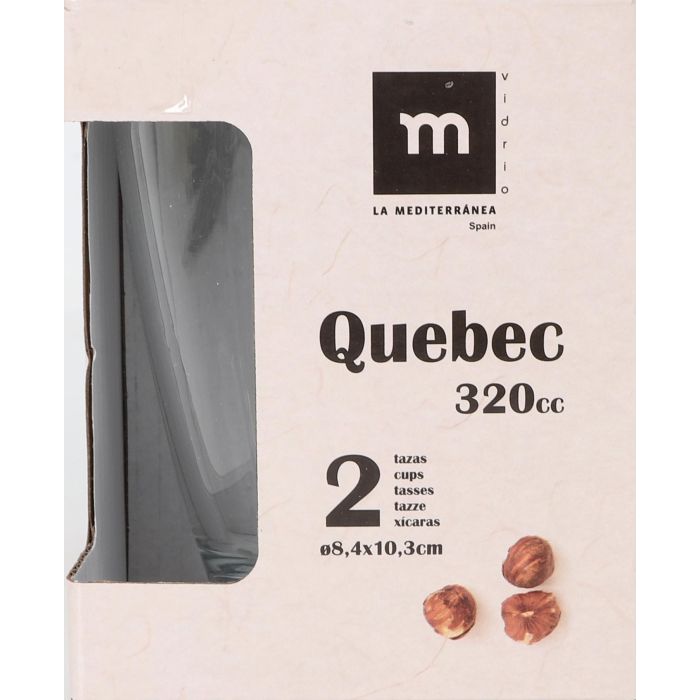 La Mediterranea Set de 2 Tazas Quebec 320 ml, 8.4 cm de diámetro x 10.3 cm de altura (24 Cajas) 3