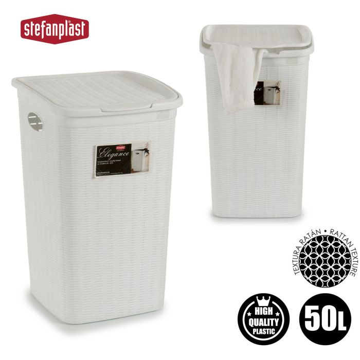 Pongotodo Elegance 50L Blanco Stefanplast 36x54x38 cm (6 Unidades) 3 Pongotodo Elegance 50L Blanco Stefanplast 36x54x38 cm (6 Unidades) 3