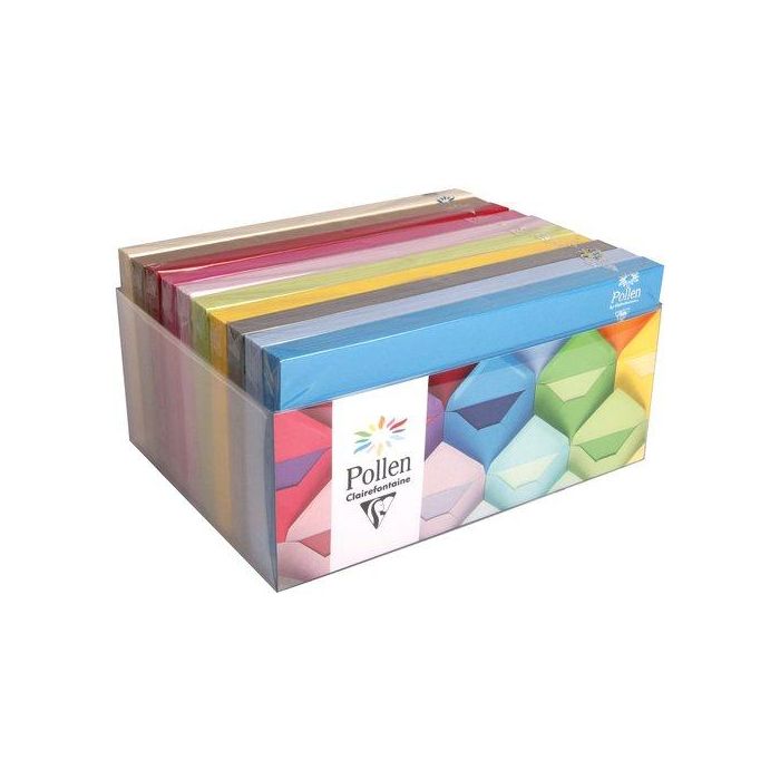 Sobre Clairefontaine 110X220 120G Expositor De 200 20X Turquesa 20X Azul Lavanda 20X Gris Acero 20X Amarillo 20X Verde Floral 20X Rosa Peladilla 20X Fucsia 20X Rojo Grosella 20X Kraft 20X Marfil