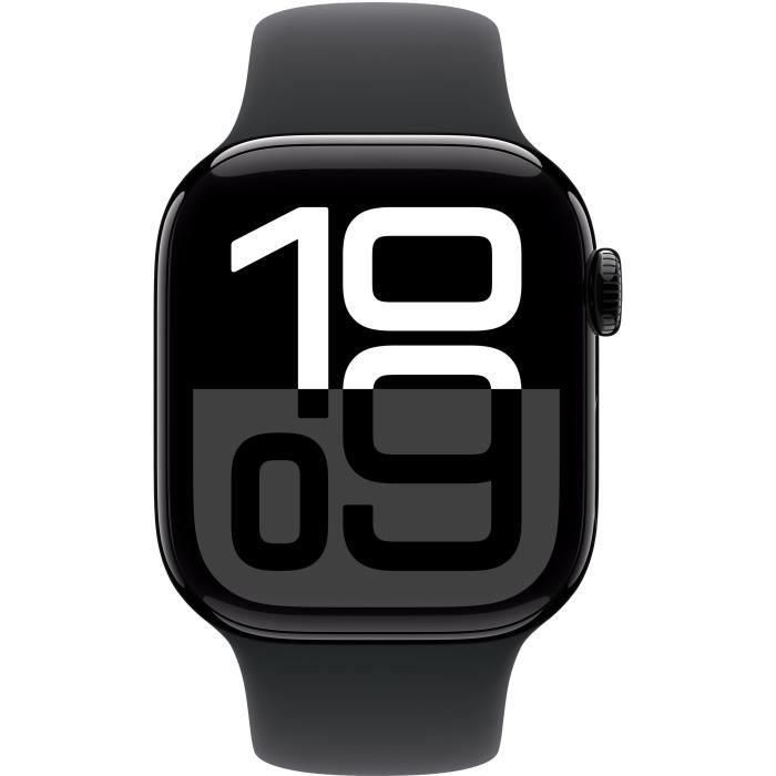 Apple Watch Series 10 GPS, 42 mm, con Caja de Aluminio en Negro Azabache y Correa Deportiva Negra Talla M/L 1