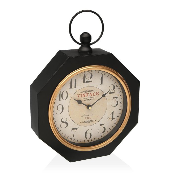 Reloj de Pared Negro VERSA 8x38.5 cm Metal (2 Unidades) Reloj de Pared Negro VERSA 8x38.5 cm Metal (2 Unidades)