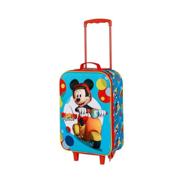 Karactermania Maleta Trolley 3D Mickey Mouse Scooter Infantil Blanda 2 Ruedas 52x33x17 cm Equipaje de Mano 1