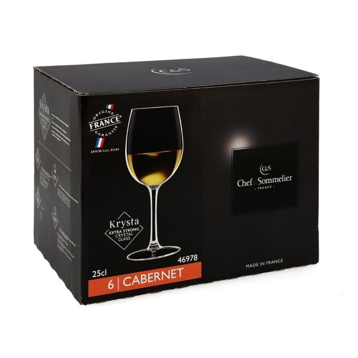 Chef & Sommelier Copas Vino Krysta Cabernet Tulip 25 cL - Pack de 6 Vidrio, Extra Resistente, Brillo Excepcional, Apto Lavavajillas 2