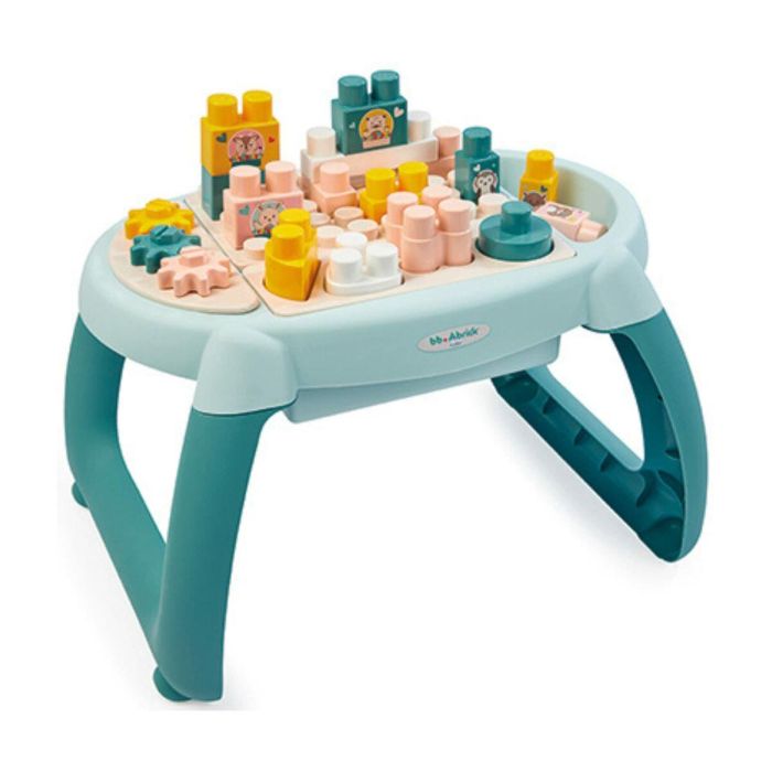 Ecoiffier 7917 Mesa de Actividades Educativa para Bebés y Niños con 11 Bloques, 4 Formas, 3 Engranajes y 3 Tableros de Juego