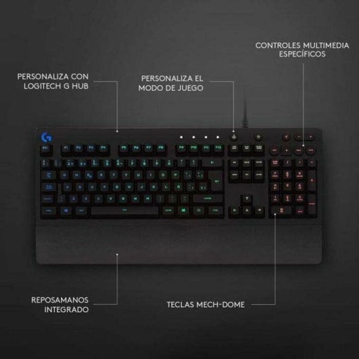 Teclado Logitech G213 Prodigy Negro Qwerty Español 4