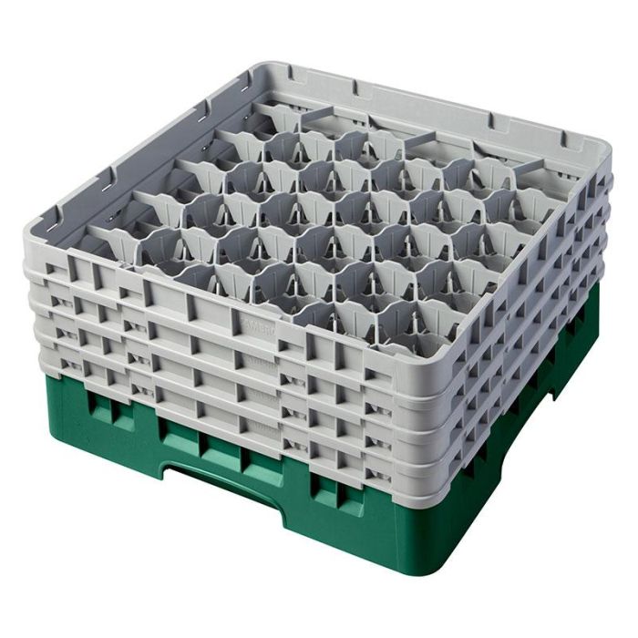 CAMBRO - 30S800-119 - Cesta de lavado 30 comp. 4 alturas - 7,84 cm Ø máx. - alt. máx. 21,7 cm - 50 x 50 x 26,7 cm - Verde sherwood