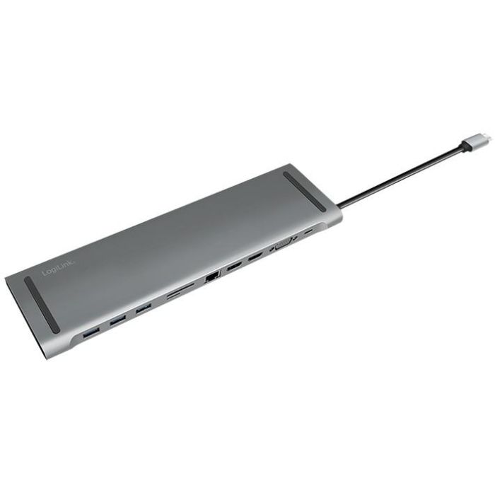 LogiLink UA0373 Docking Station USB-C 11-in-1 PD 100W Aluminio Plata para Windows/Mac/Linux 3