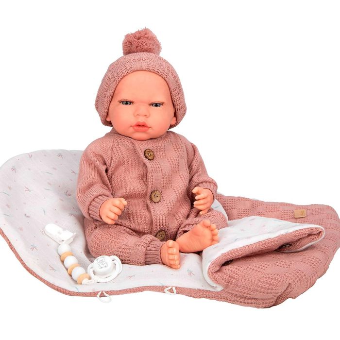 Muñecas Arias Muñeca Reborn Elba Rosa con Saco de Dormir 40 cm para Niñas +3 Años 1 Muñecas Arias Muñeca Reborn Elba Rosa con Saco de Dormir 40 cm para Niñas +3 Años 1
