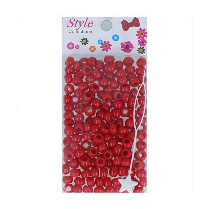 LB Bolitas de Plástico para Peinados y Trenzas Bd001-Rojo