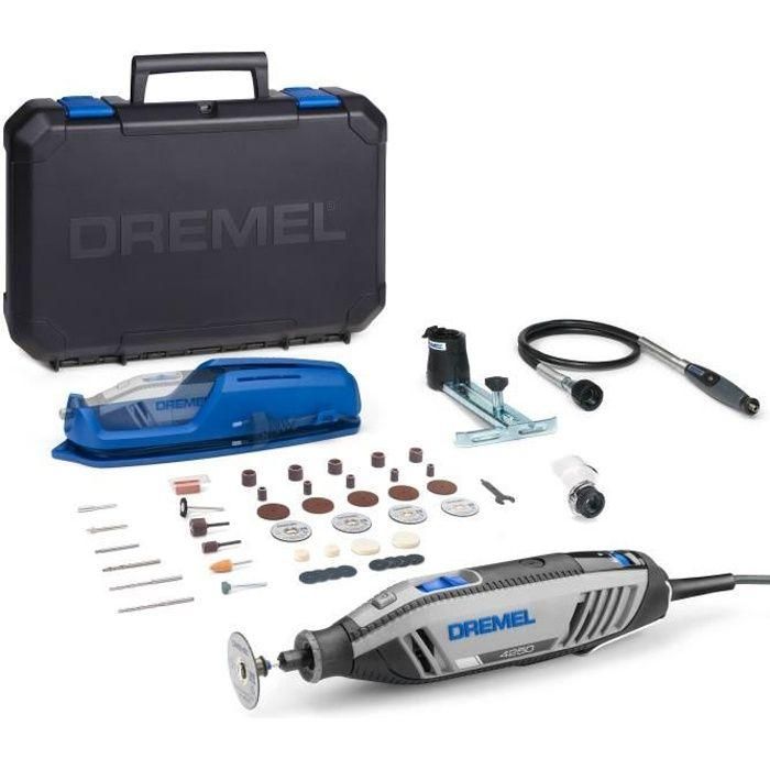 Dremel 4250-3/45 Herramienta Multifunción 175W con 45 Accesorios, 3 Adaptaciones, Estuche y Soporte Dremel 4250-3/45 Herramienta Multifunción 175W con 45 Accesorios, 3 Adaptaciones, Estuche y Soporte