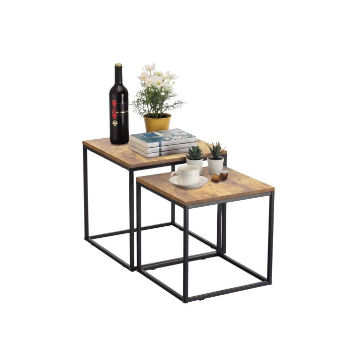 Set de 2 Mesas Auxiliares 40 cm y 35 cm Confortime (2 Cajas) 1 Set de 2 Mesas Auxiliares 40 cm y 35 cm Confortime (2 Cajas) 1
