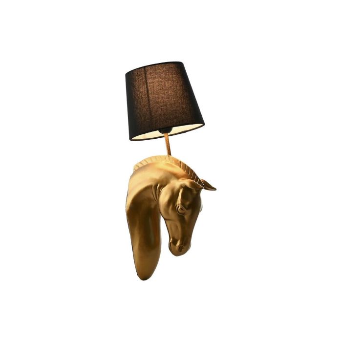 DKD Home Decor Lámpara Aplique de Pared Colonial Resina Diseño Caballo Dorado Negro E27 50W 50.5cm Alto 1 DKD Home Decor Lámpara Aplique de Pared Colonial Resina Diseño Caballo Dorado Negro E27 50W 50.5cm Alto 1
